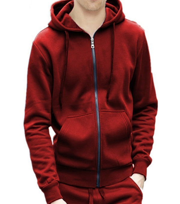 Unisex Round Neck Full-Zip Hoodie - 2 Pockets, Full Sleeves with Rib